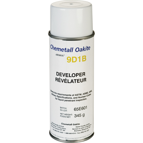 9D1B Non-Aqueous Developers, Aerosol Can M & M Nord Ouest Inc