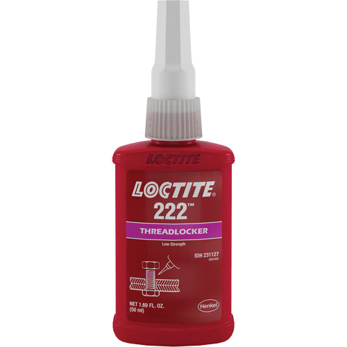 222 Threadlocker, Purple, Low, 50 ml, Bottle M & M Nord Ouest Inc