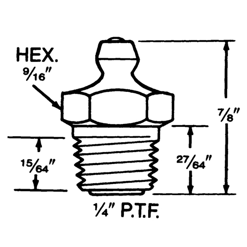 Fitting, 1/4"-18 Thread M & M Nord Ouest Inc
