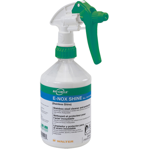 Nettoyant et protecteur de surface en acier inoxydable E-Nox Shine, 500 ml, Bouteille &agrave; g&acirc;chette M & M Nord Ouest Inc