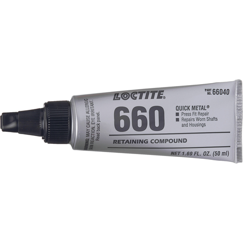 Quick Metal 660 Press Fit Repair Retaining Compound, 50 ml, Tube, Silver M & M Nord Ouest Inc