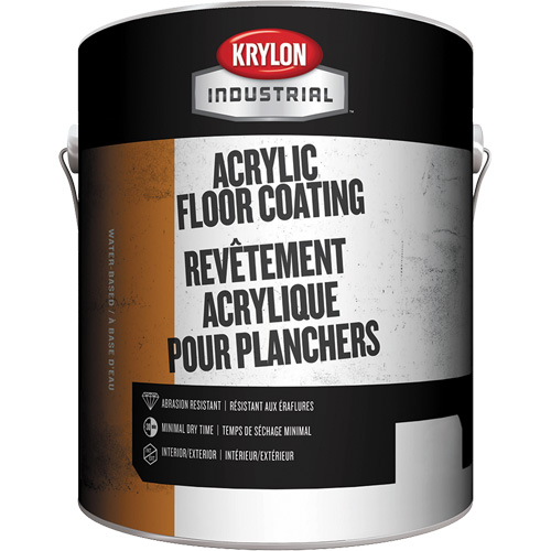 Industrial Floor Coating, 1 gal., Water-Based, Semi-Gloss, Grey M & M Nord Ouest Inc