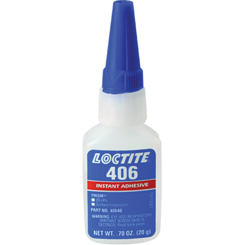 Adh&eacute;sif instantan&eacute; Prism 406, Transparent, Bouteille, 0,7 liq. oz. M & M Nord Ouest Inc