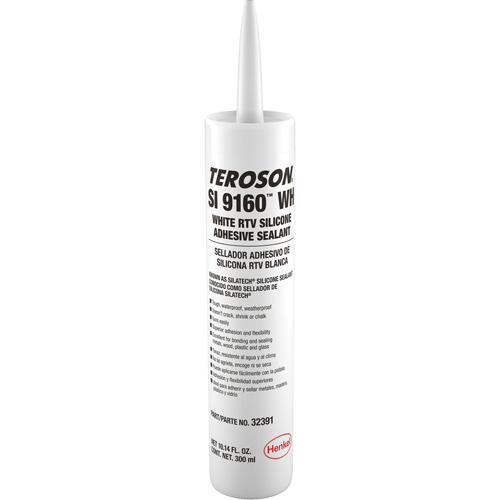 Teroson&reg; SI 9160 Silicone Sealant, Cartridge, White M & M Nord Ouest Inc