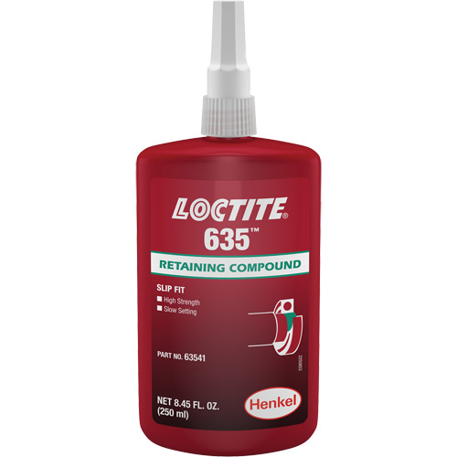 Loctite&reg; 635 Retaining Compound, 250 ml, Bottle, Green M & M Nord Ouest Inc