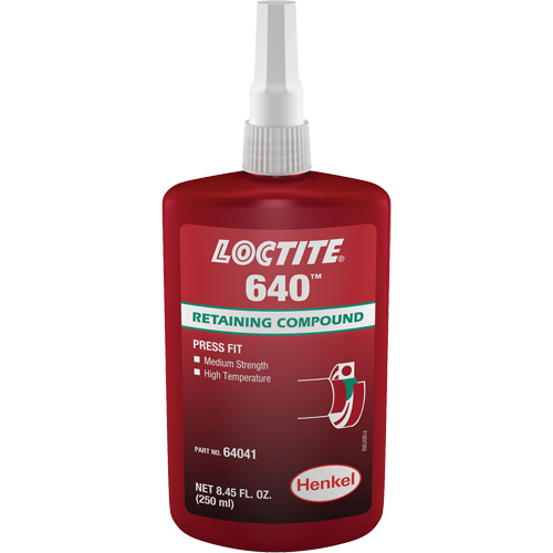 Compos&eacute; de retenue Loctite 640, 250 ml, Bouteille, Vert M & M Nord Ouest Inc