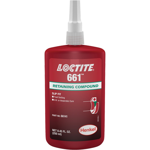 Compos&eacute; de retenue Loctite 661, 250 ml, Bouteille, Jaune M & M Nord Ouest Inc