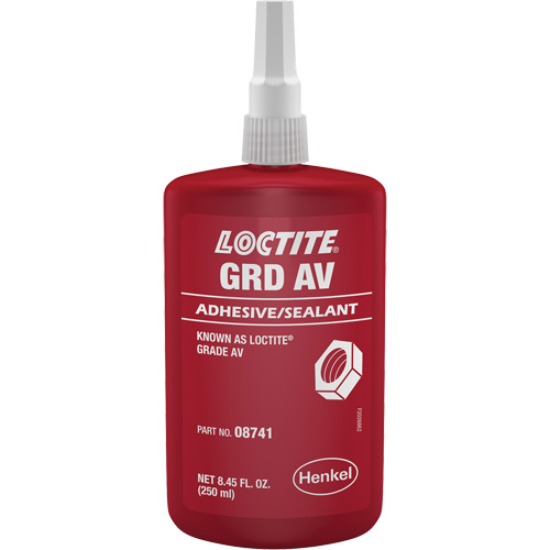 Letter Grade AV Threadlocker, Red, High, 250 ml, Bottle M & M Nord Ouest Inc