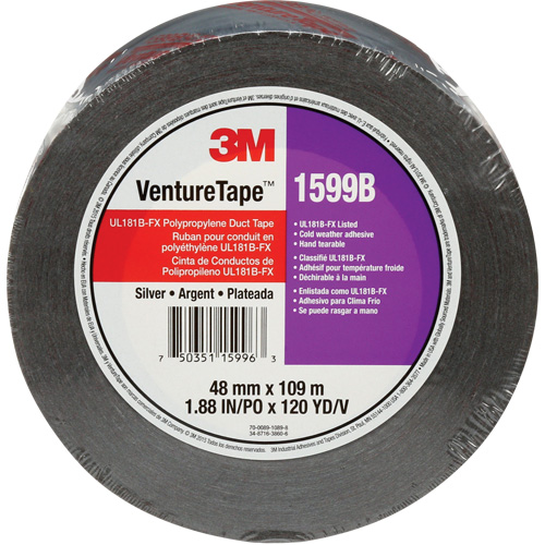 Ruban en polypropyl&egrave;ne Venture Tape 1599B, 3 mils, Argent, 48 mm (2") x 109,7 m (359,9') M & M Nord Ouest Inc