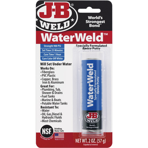 Colle &eacute;poxyde WaterWeld, 2 oz, B&acirc;ton, Blanc cass&eacute; M & M Nord Ouest Inc