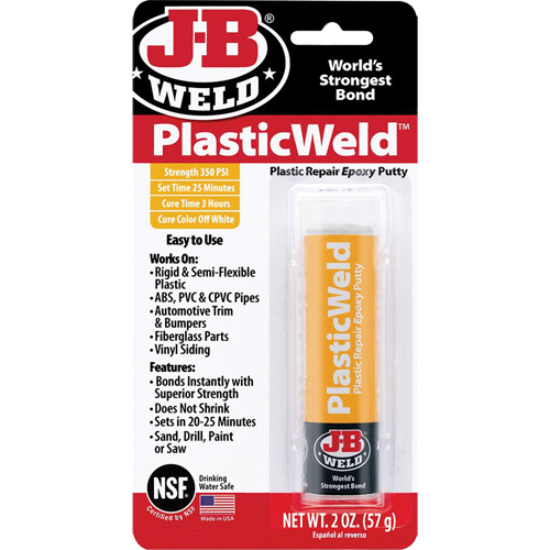 Colle &eacute;poxyde PlasticWeld, 2 oz, B&acirc;ton, Blanc cass&eacute; M & M Nord Ouest Inc