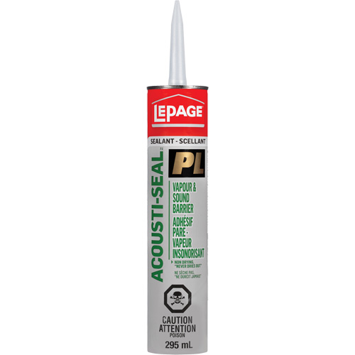 Adh&eacute;sif pare-vapeur insonorisant PL, 295 ml, Tube, Noir M & M Nord Ouest Inc