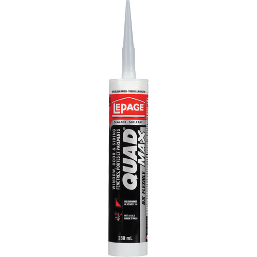 Quad&reg; Max Siding & Window Sealant, 280 ml, Tube, Grey M & M Nord Ouest Inc