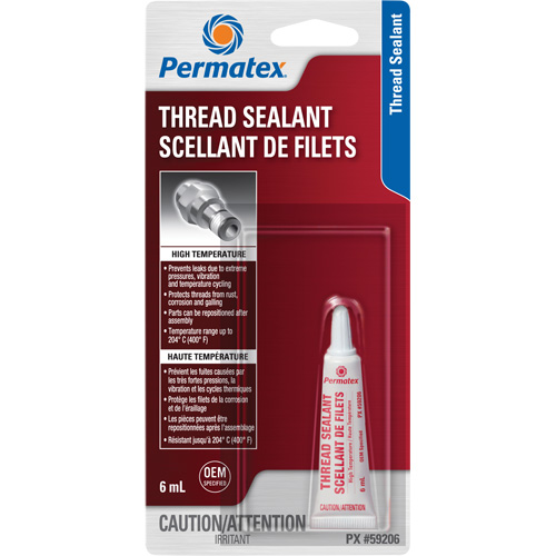Scellant pour filetage haute temp&eacute;rature, Tube, 6 ml, -54° C - 204° C/-65° F - 400° F M & M Nord Ouest Inc