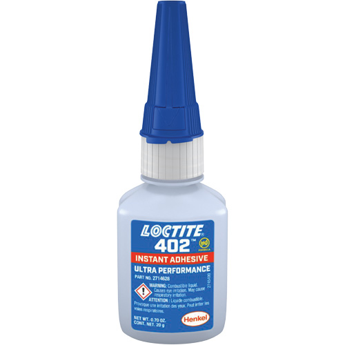 402 Instant Adhesive, Clear, Bottle, 20 g M & M Nord Ouest Inc
