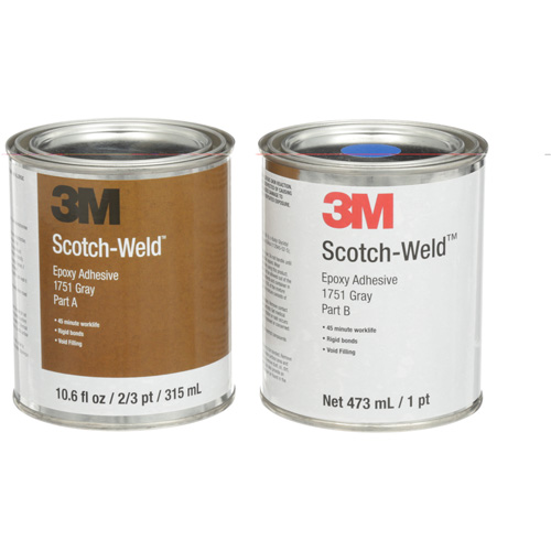 Scotch-Weld Adhesive, 16 fl. Oz., Tube, Two-Part, Grey M & M Nord Ouest Inc