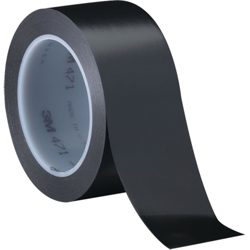 Ruban en vinyle 471, 12 mm (1/2") la x 32,9 m (108') lo, 5,3 mils, Noir M & M Nord Ouest Inc