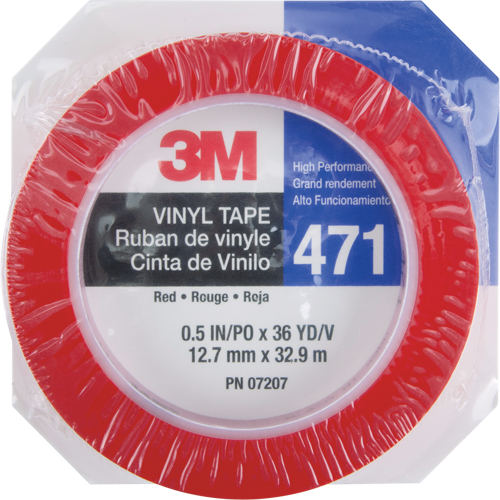 471 Vinyl Tape, 12 mm (1/2") W x 32.9 m (108') L, 5.3 mils, Red M & M Nord Ouest Inc
