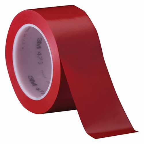 471 Vinyl Tape, 102 mm (4") W x 32.9 m (108') L, 5.2 mils, Red M & M Nord Ouest Inc