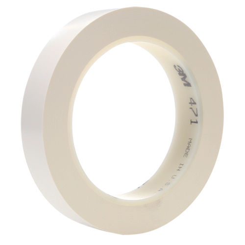 471 Vinyl Tape, 25.4 mm (1") W x 32.9 m (108') L, 5.3 mils, White M & M Nord Ouest Inc