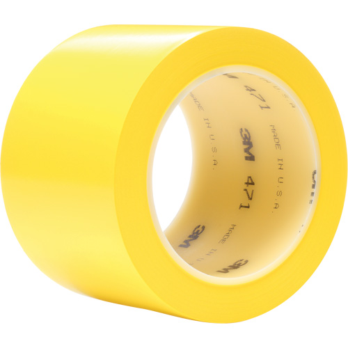 Ruban en vinyle 471, 76,2 mm (3") la x 32,9 m (108') lo, 5,2 mils, Jaune M & M Nord Ouest Inc