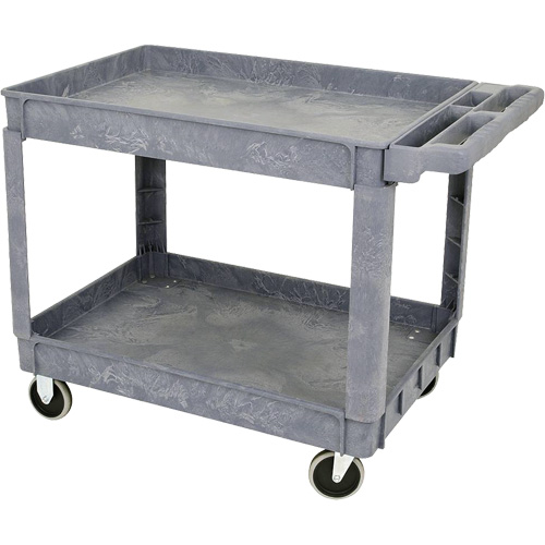 JPTC-3624 Heavy-Duty Polypropylene Shop Cart, 2 Tiers, 46" W x 25-1/2" D x 33-1/4" H, 500 lbs. Cap. M & M Nord Ouest Inc