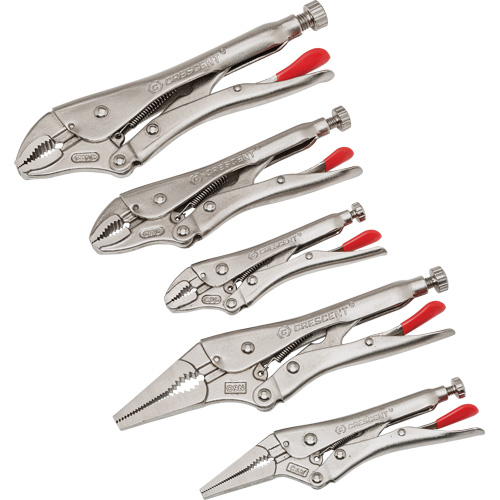 Jeu de pinces verrouillables courb&eacute;es & &agrave; bec long 5 mcx, 14-1/2" lo M & M Nord Ouest Inc