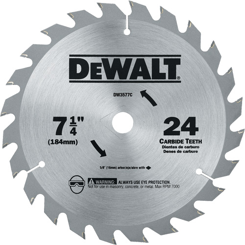 Lame de scie circulaire en carbure, 7-1/4", 24 dents M & M Nord Ouest Inc