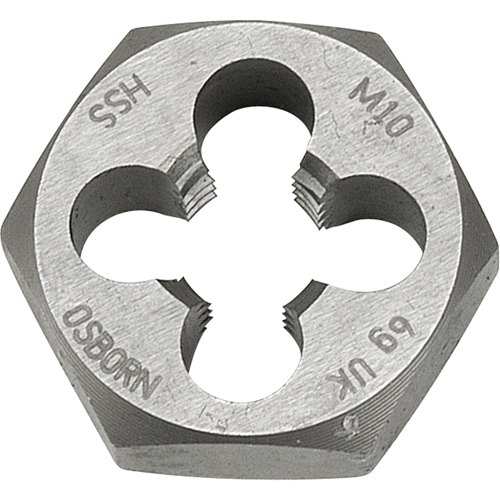 Hexagonal Rethreading Die, 1-1/10" Dia., 1/2"-12 Thread, High Speed Steel M & M Nord Ouest Inc
