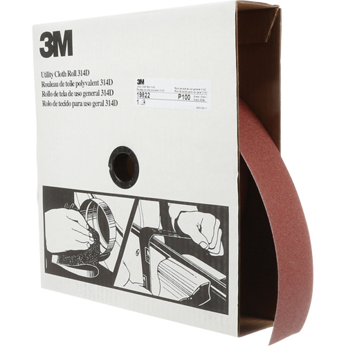 Utility Sanding Roll 314D, 2" W x 150' L, 100J Grit M & M Nord Ouest Inc