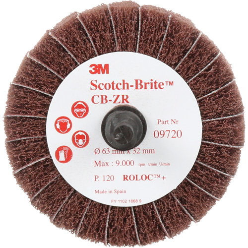 Scotch-Brite Combi-Wheel, 2-1/2" Dia., 120 Grit, Aluminum Oxide M & M Nord Ouest Inc
