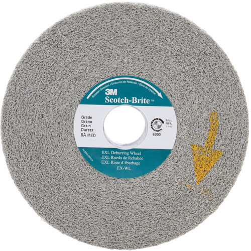 Meules d'&eacute;barbage EXL Scotch-Brite, 6" x 1", Arbre de 1", Oxyde d'aluminium M & M Nord Ouest Inc