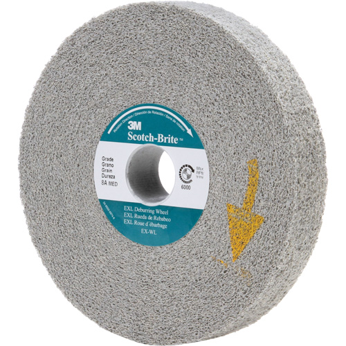 Meules d'&eacute;barbage EXL Scotch-Brite, 6" x 1", Arbre de 1", Oxyde d'aluminium M & M Nord Ouest Inc