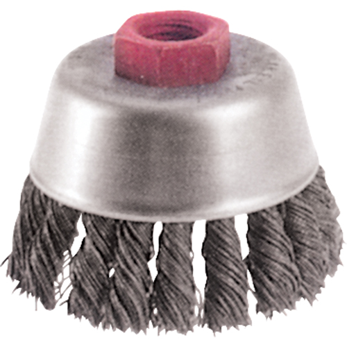 Knot Wire Cup Brushes - High Speed Small Grinder, 2-3/4" Dia. x M10x1.25 Arbor M & M Nord Ouest Inc