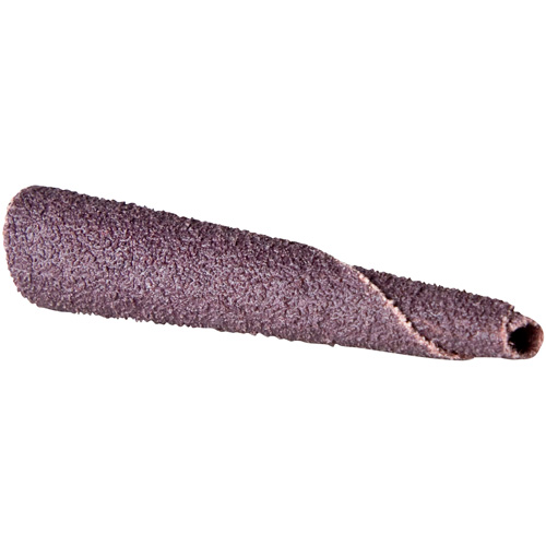 Cartouche de bande abrasive conique ALO, 150 Grain, 5/16" dia., Oxyde d'aluminium, 1-1/2" lo, 1/4" Dimension de l'arbre M & M Nord Ouest Inc