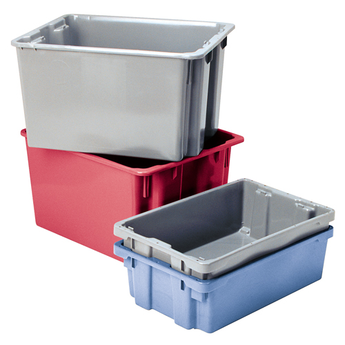 Contenants Stack-N-Nest Polylewton, 12,1" x 19,4" x 12,9", Rouge M & M Nord Ouest Inc