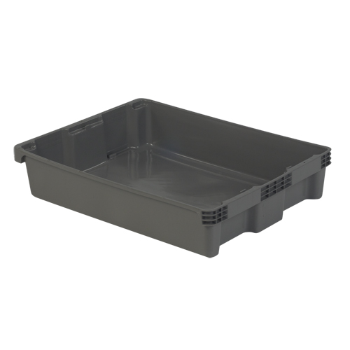 Polylewton Stack-N-Nest&reg; Containers, 6.1" x 29.6" x 22.4", Grey M & M Nord Ouest Inc