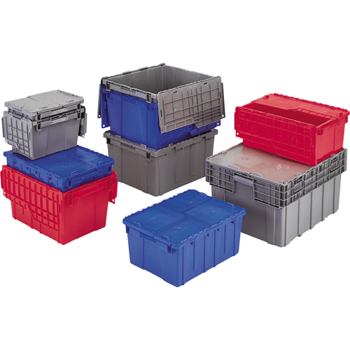 Flipak&reg; Polyethylene Plastic (PE) Distribution Containers, 11.8" x 9.8" x 7.7", Grey M & M Nord Ouest Inc