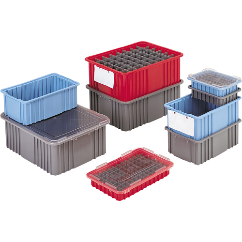 Divider Box&reg; Containers, Polyethylene, 10.8" W x 8.3" D x 2.5" H, Grey M & M Nord Ouest Inc
