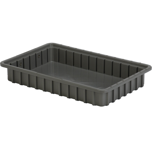Divider Box&reg; Containers, Polyethylene, 16.5" W x 10.9" D x 2.5" H, Grey M & M Nord Ouest Inc
