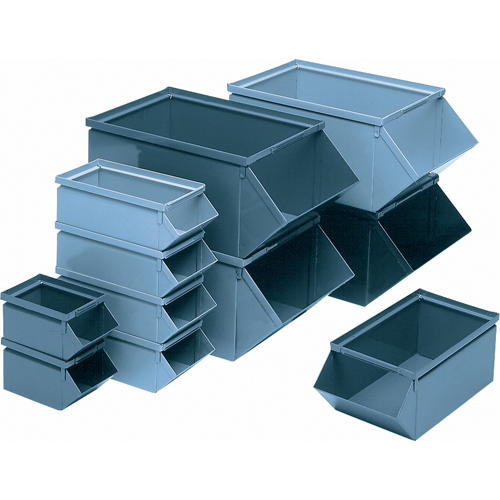 Bac en acier, Cap. 100 lb, 4-1/2" la x 8" p x 4-1/2" h, Bleu M & M Nord Ouest Inc