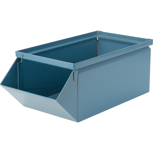 Bac en acier, Cap. 100 lb, 4-1/2" la x 8" p x 4-1/2" h, Bleu M & M Nord Ouest Inc