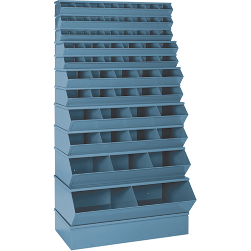 Sectional Bin Units, 100 lbs. Cap., 37" W x 8" D x 4-1/2" H, Blue M & M Nord Ouest Inc