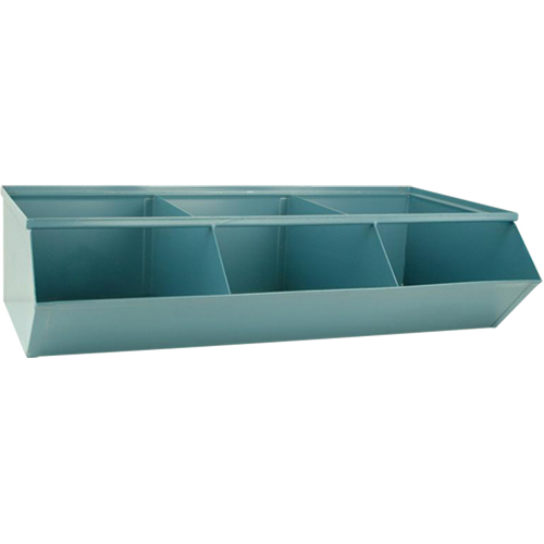 Bacs sectionnels superposables, Cap. 100 lb, 37" la x 20-1/2" p x 9-1/2" h, Bleu M & M Nord Ouest Inc