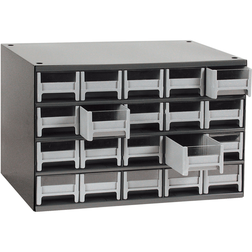 Modular Parts Cabinets, Steel, 20 Drawers, 17" x 10-9/16" x 2-1/16", Grey M & M Nord Ouest Inc