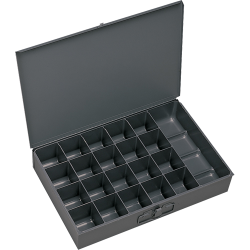 Boîtes &agrave; fond courb&eacute;, Acier, 21 compartiments, 18" la x 12" p, 3" h, Gris M & M Nord Ouest Inc