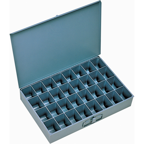 Boîtes &agrave; fond courb&eacute;, Acier, 32 compartiments, 18" la x 12" p, 3" h, Gris M & M Nord Ouest Inc