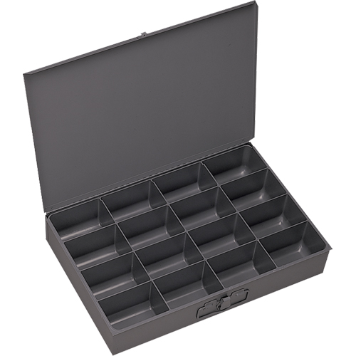 Compartment Scoop Boxes, Steel, 16 Slots, 13-3/8" W x 9-1/4" D x 2" H, Grey M & M Nord Ouest Inc