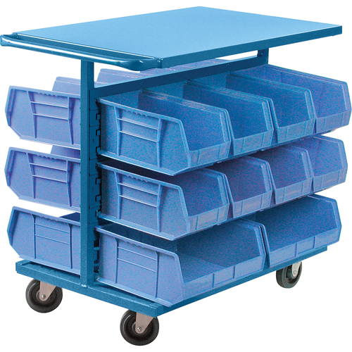 Bin Cart with Bins, Double-sided, 20 bins, 24" W x 38-1/2" D x 36-1/2" H M & M Nord Ouest Inc
