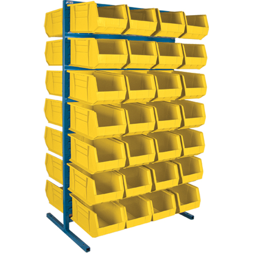 Double-Sided Stationary Bin Rack, 36" W x 24" D x 61" H, 56 Bins M & M Nord Ouest Inc
